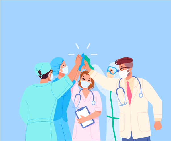 Healthcare high fiving